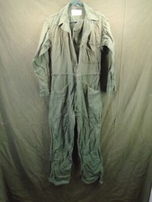 US Military Army OD Green 100 Cotton Sateen Utility Coveralls Small 1980 240-G