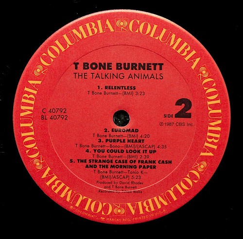 T BONE BURNETT ~ Talking Animals ~ Orig 1988 VINYL LP ~ Printed Inner Slv Lyrics - Picture 10 of 10