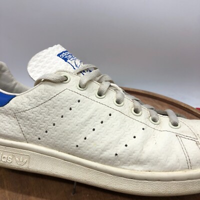 adidas Men Stan Smith Cloud White Blue Bird Embossed Leather adidas Men Stan Smith Cloud White Blue Bird Embossed Leather