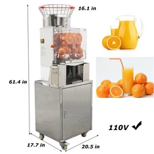 110V Commercial Automatic Orange Juicer Machine Juice Squeezer Extractor