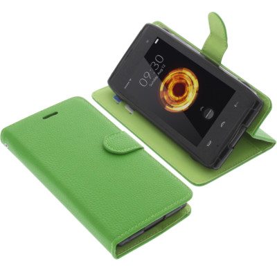 Tasche für HomTom HT20 Pro Book-Style Schutz Hülle Handytasche Buch Grün