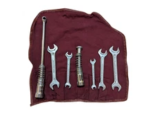 Mercedes-Benz Vintage Red 7 Piece Tool Kit Roll Walter Heyco West Germany VTG