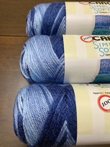 Caron Simply Soft Ombres Garn, Saturday Blue Jeans, 3 Knäuel, Stärke 4 - NEU! - Bild 3 von 6