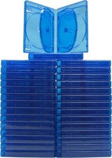  30 BR6R21BL - Blue Blu Ray Cases with Logo 6 Disc Capacity Empty 21mm NEW