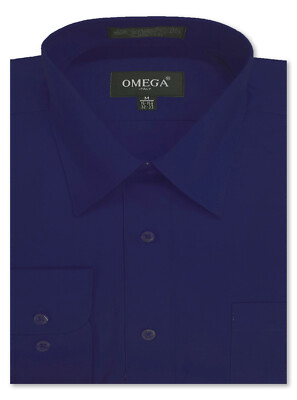 MENS Solid Long Sleeve Premium Regular fit Dress Shirt 26 Colors Part 1 