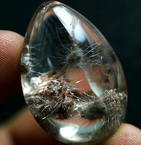 56.3ct Rare NATURAL Clear RUTILATED flowers Crystal Polished pendant - Picture 3 of 8