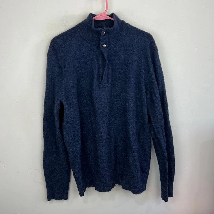 Banana Republic pierro wool sweater dark navy blue mens size xl