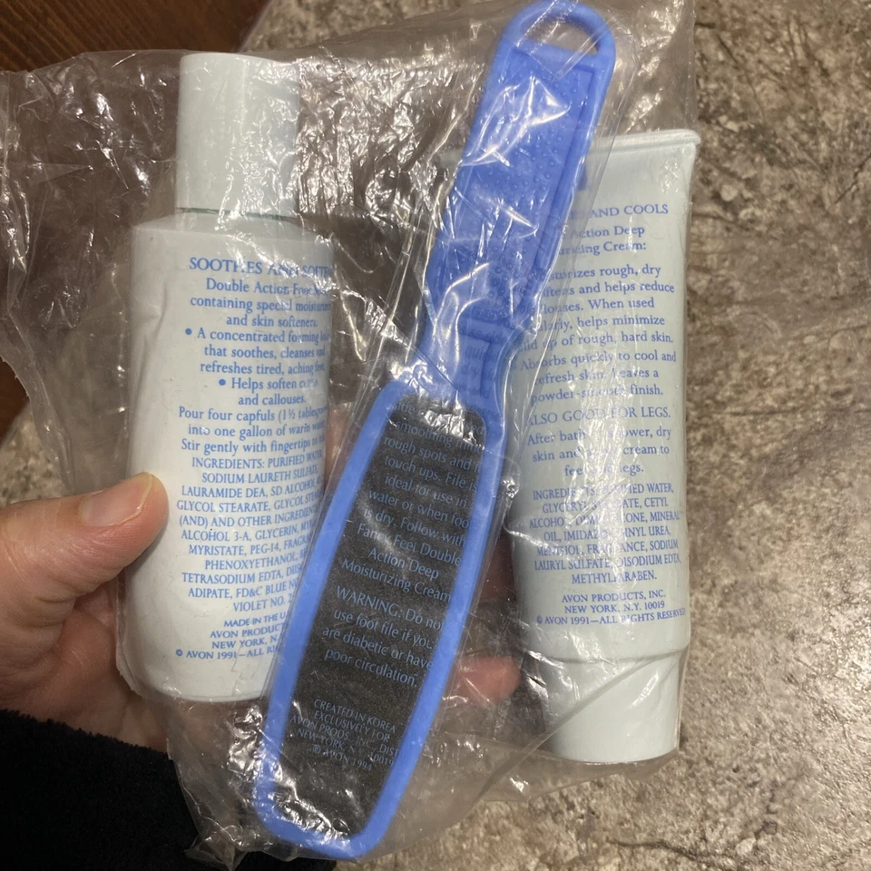 Avon Fancy Feet Double Action Foot Soak, Cream & File NOS 1980’s - Image 4 of 4