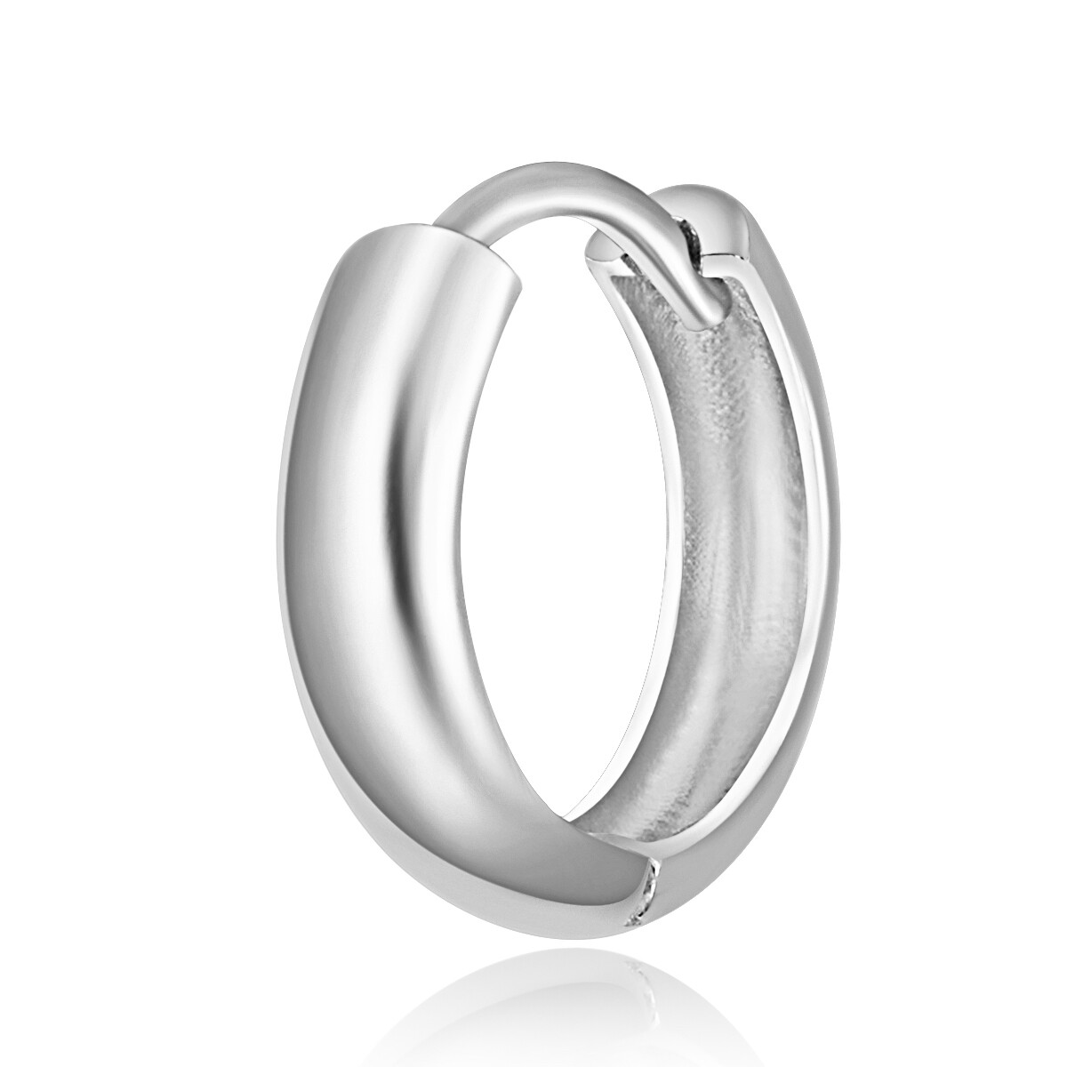 Wellingsale 14k White Gold 3mm Huggies Earrings (12 x 12 mm)