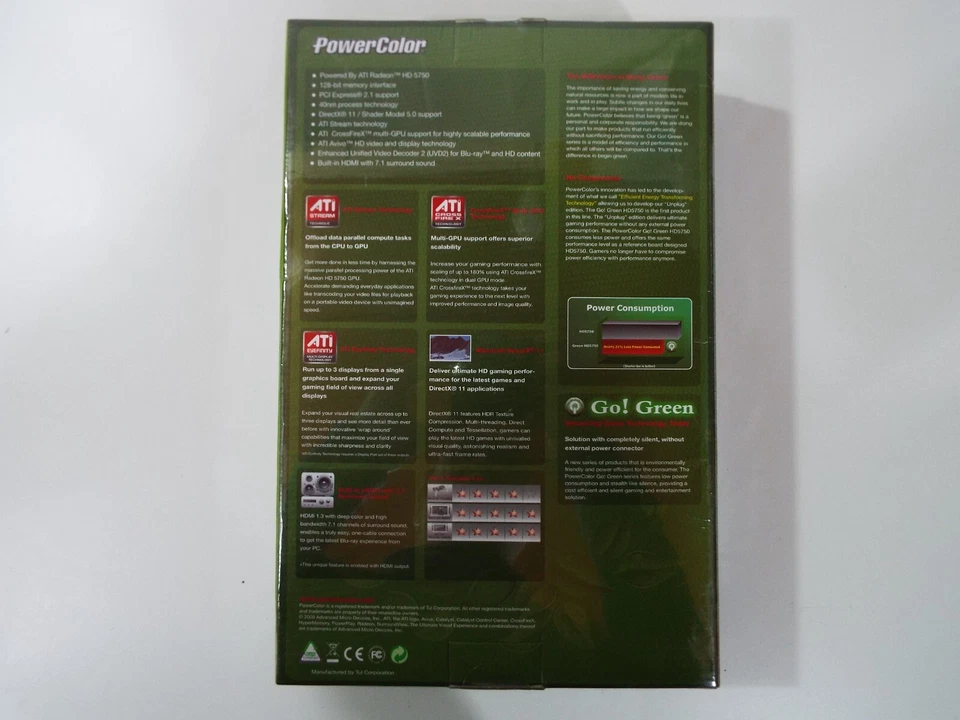 NEW MINT Power Color ATI Radeon HD 5750 AX5750 1GBD5-NS3DH PCI-E  Box Rare - Image 2 of 4