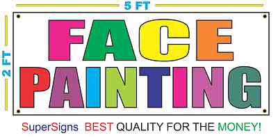 FACE PAINTING MULTI COLORS Banner Sign 2x5