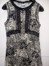 HOLDING HORSES Dress Womens 2 BK Ecru Suraja Maxi Sleeveless Floral Boho Peasant