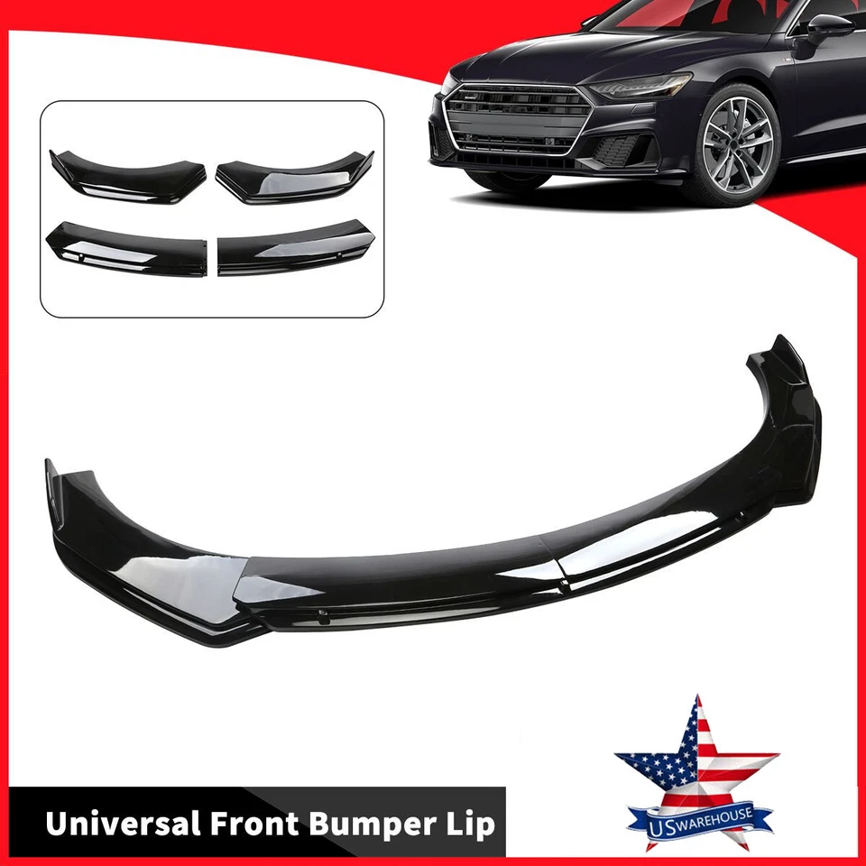 For Ford Explorer ST 4pcs Front Bumper Lip Spoiler Splitter Kit Glossy Black US Foto 2 de 4