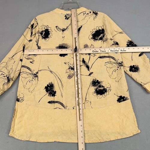 Habitat Clothes to Live in Shirt Womens Small Yellow Floral Tunic Bloom Coastal - Picture 9 of 13