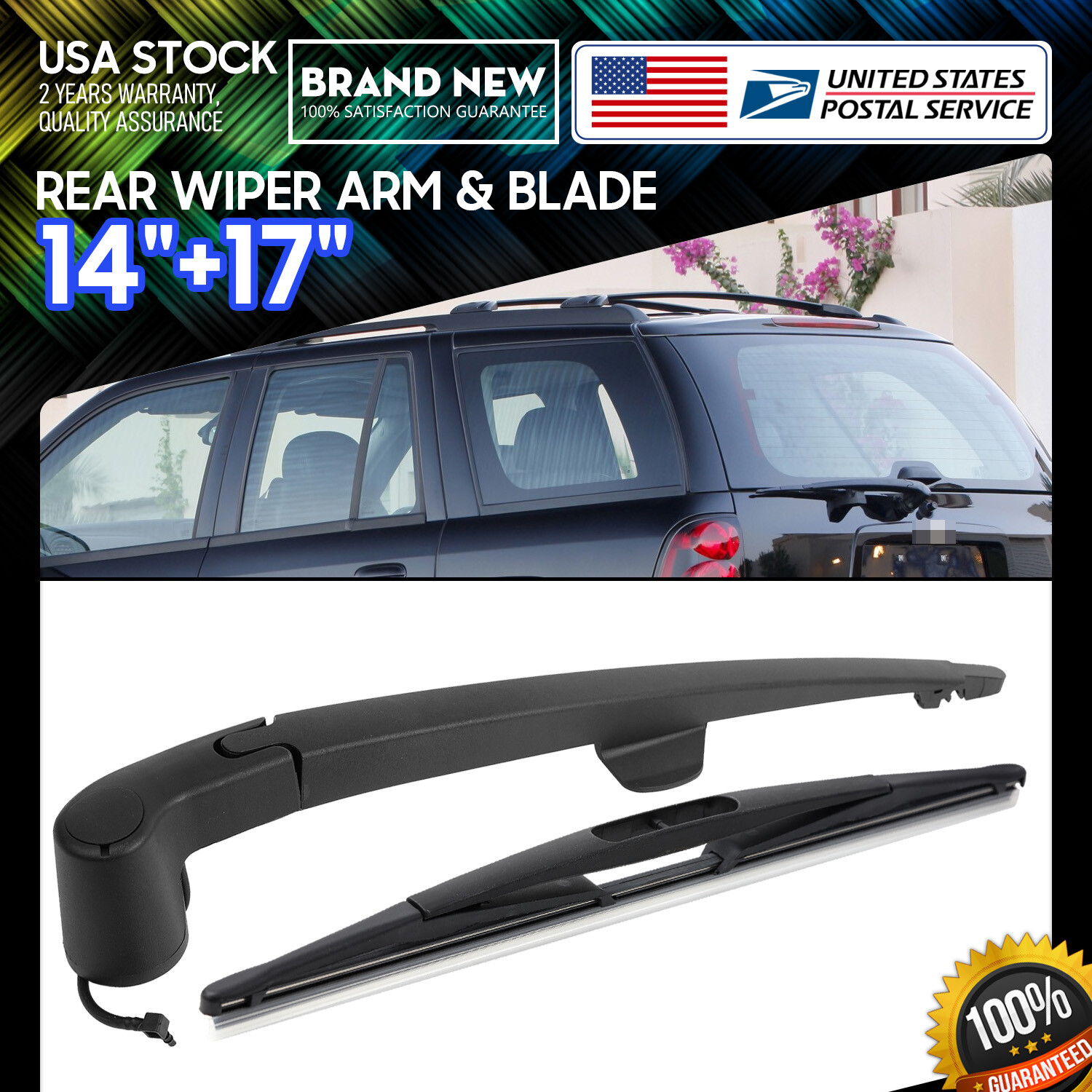 14 + 17-inch Wiper Arm & Blade Set OEM Replacement 15232653
