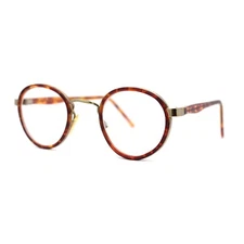 Retro Trend Plastic Metal Double Rim Round Clear Lens Eyeglasses