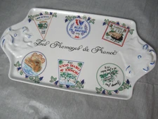Vintage France Reval Goat Cow Deco Cheese Porcelain Tray Fromages - J84 - e5 sb