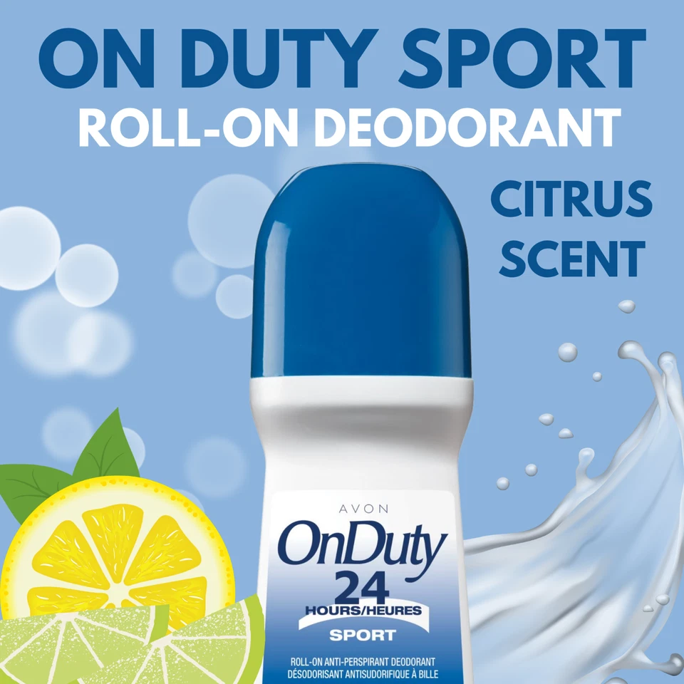 Avon On Duty Sport 24 Hr Roll-On Antiperspirant Deodorant, – 2.6 fl oz (20-Pack) - Image 2 of 4