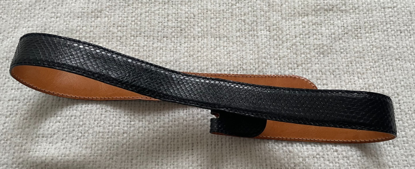 Versace Black Python Leather Belt Size 31 - 35 Ma… - image 7