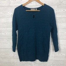 Croft & Barrow Womens 1X Ribbed 3/4 Sleeve Sw...