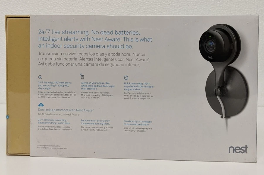 NEST Cam Indoor Smart Security Camera (3 Pack) Black Model NC1104US - NEW - Image 4 of 4