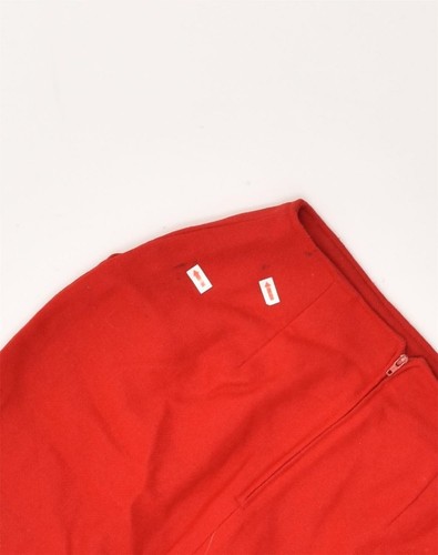 BENETTON Womens Pencil Skirt IT 42 Medium W24 Red Wool AG11 - Picture 3 of 4