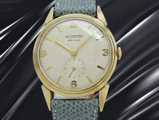 Wittnauer Revue 14K Oro 17 Gioielli Cal. 76 Quadrante Argento 33mm Vintage Uomo