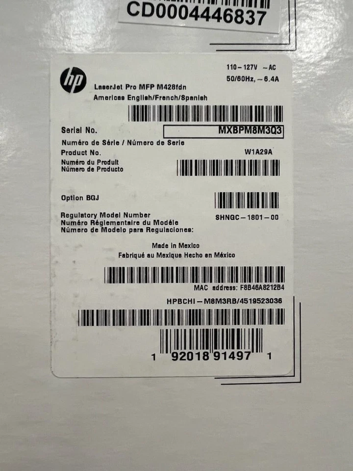HP W1A29A Laserjet Pro M428FDN Multifunction Printer - NEW AND QUICK SHIP! - Image 3 of 3