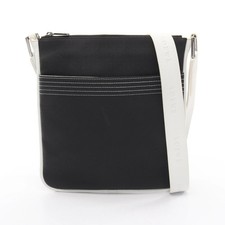 LOEWE Repeat Anagram Shoulder Bag PVC Leather Black White #RC3999