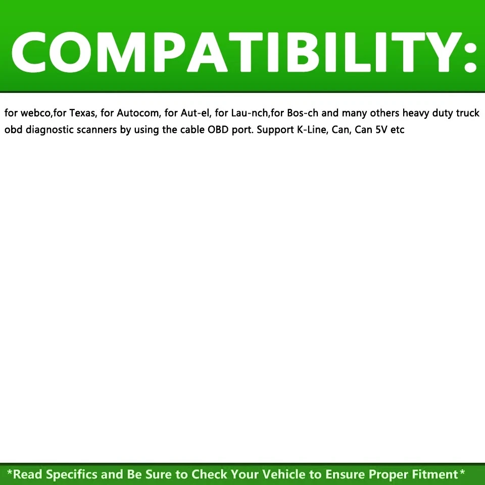 OBD2 ISO7638 7Pin EBS/ABS Diagnostic Adaptor Cable for Trailer Truck Heavy duty - Image 2 of 4