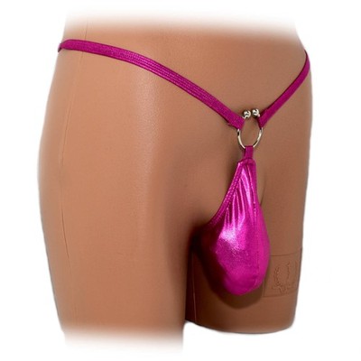 Mens thong bulge pouch thong with ring (XXL)