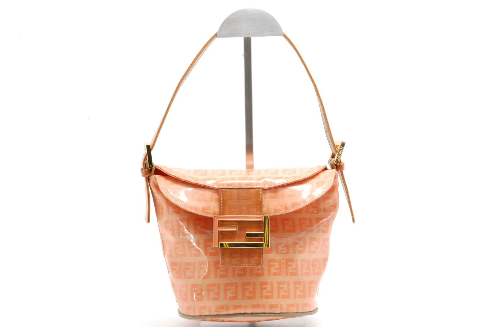 Fendi — FENDI Mamma Baguette Zucchino Shoulder Bag Orange Coated