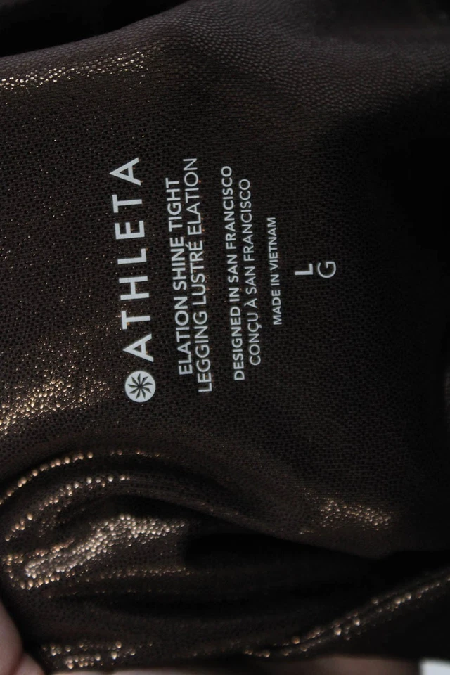 Athleta Women's High Waist Metallic Full Length Shiny Legging Brown Size L - Image 4 of 4