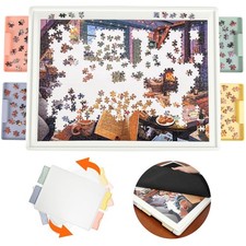 1000 Pieces Rotating Plastic Puzzle Board with Drawers and Cover, 30"x22" Por...