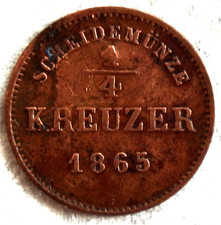 Niemcy, Fst. Schwarzburg-Rudolstadt; 1/4- krążownik: 1865; Cu: 1,15 g