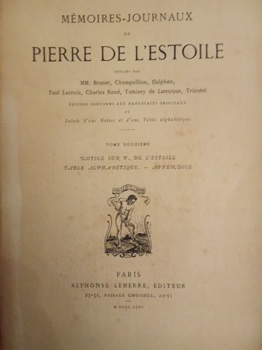 MEMOIRES-JOURNAUX DE PIERRE DE L'ESTOILE. 1888/89-GUERRES DE RELIGION 12/12 TBE - Imagen 15 de 17