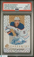 2023 UD SP Authentic Update Connor McDavid '22 Pageantry Auto PSA 9