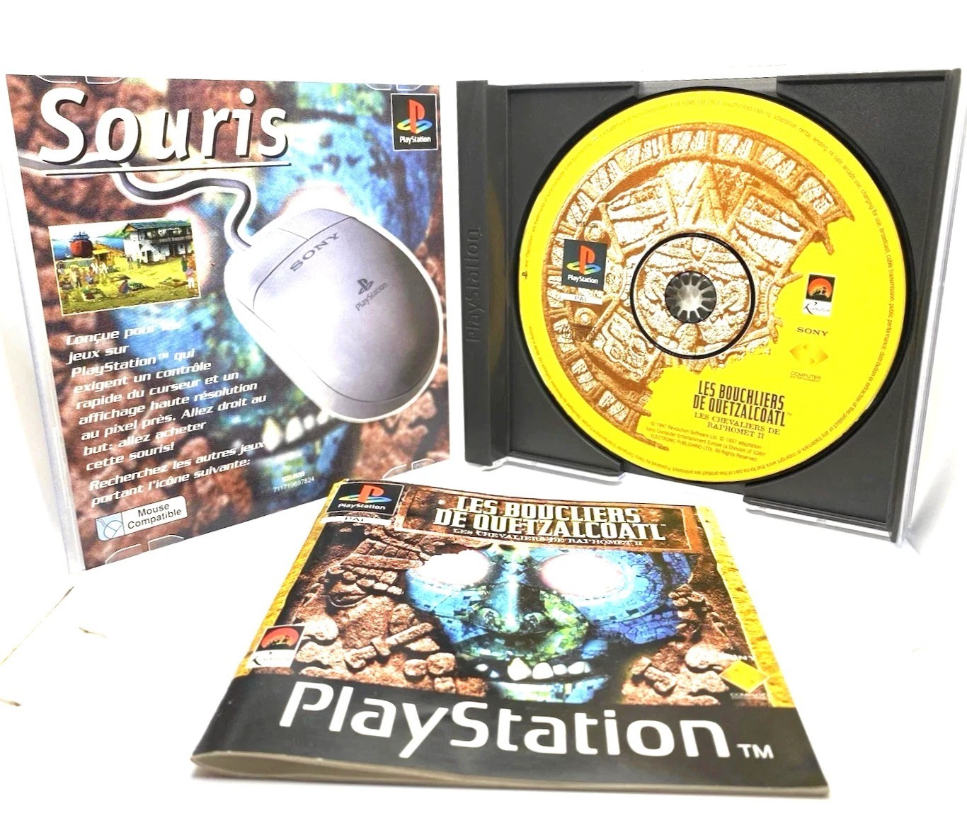 ✅Les chevaliers de Baphomet 2 PS1 Jeu Les boucliers de Quetzalcoatl PAL FR CIB