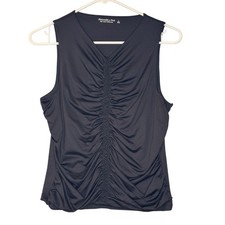 Abercrombie Fitch Rushed Front Silky V-neck Soft AF Tank Top L