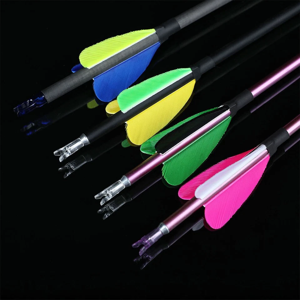 50X Archery Arrow Natural Fletches 2" Left Wings Feather DIY Bow Target Hunting - Image 4 of 4