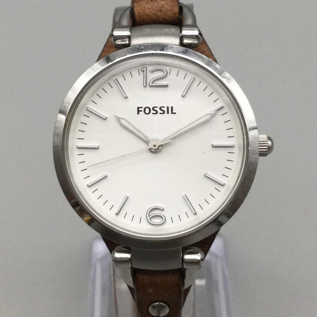Vintage Fossil Georgia Glitz Silver Watch. In very nice condition Needs battery Fossil Georgia Watch Women 32mm Silver Dial Silver Tone  main image 2