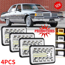 4pcs 4x6 Led Headlights Drl Turn Fit For Pontiac Parisienne Brougham 1975-1985