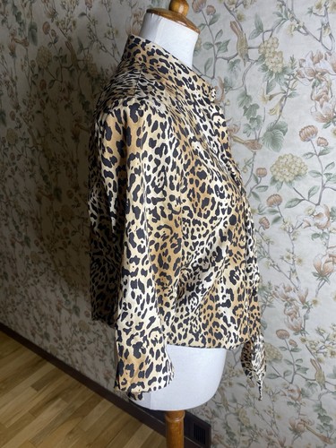 Chicos Größe 1 Small 8 Top Leopard Gepard Tiermotiv Taille zum Binden Knopfleiste - Bild 6 von 9