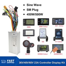 36V/48V/60V Sine Wave Controller 23A LCD Display for 450W/500W Brushless Motor