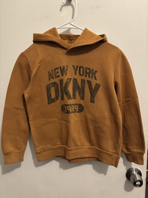 DKNY Brown Hoodie Size S Sweatshirt Pullover Kids Boys Girls