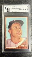1962 Topps Mickey Mantle #200 GAI 8.5 1st Graded NY Yankees