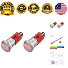 Momentary Push Button Switch 16mm On Off Stainless Steel 12V LED Angel Eye Red