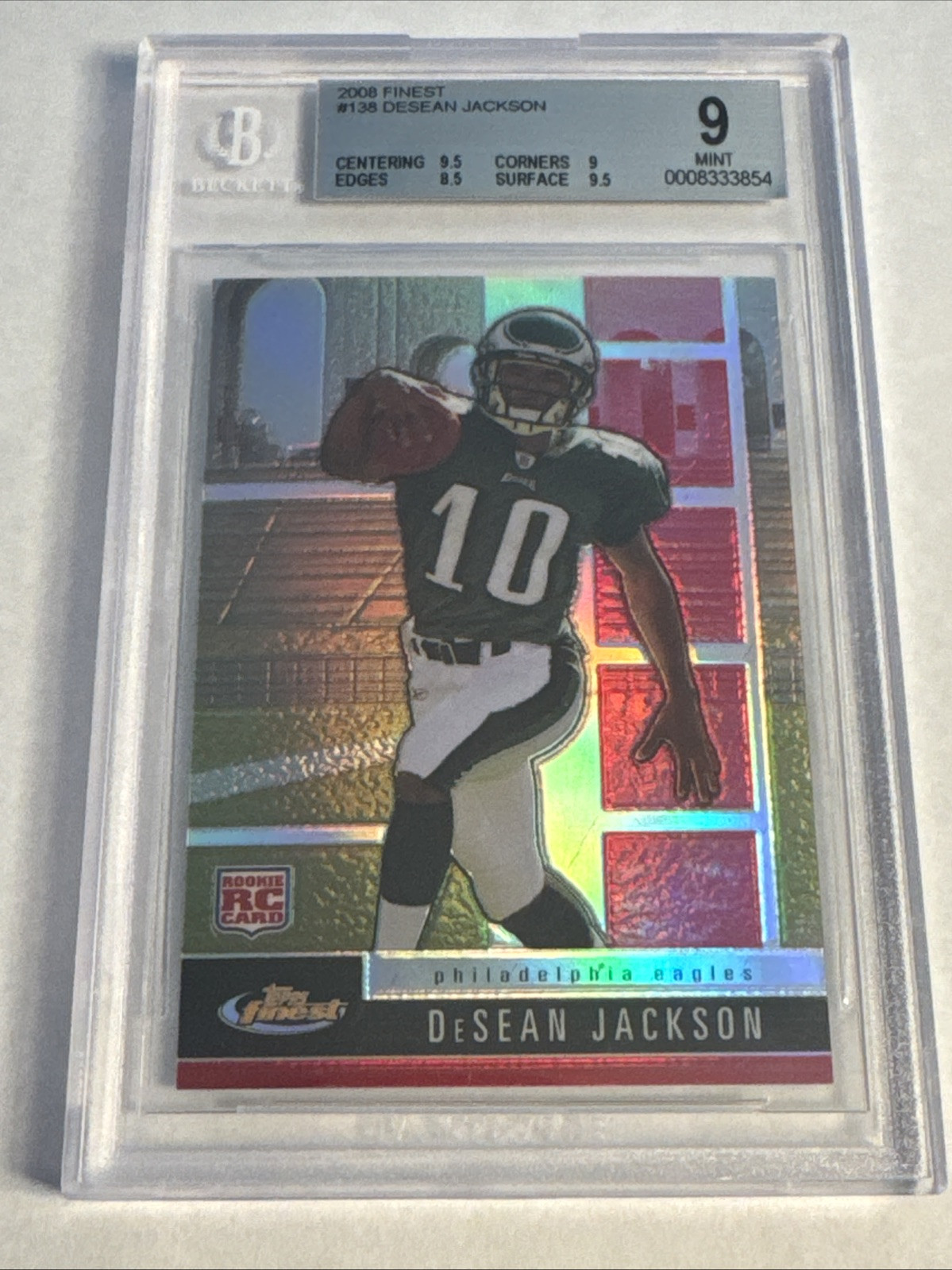 DeSean Jackson #138 Football Cards 2008 Topps Finest trading card — raw and PSA graded price guide