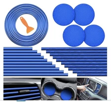 Univeral Car Vent Trim Strips & Cup Mats Wirh Air Conditioner Outlet Decor