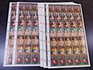 Paraguay 1974 20 se tenant sheets "paintings" /MNH Mi.No.2568/74